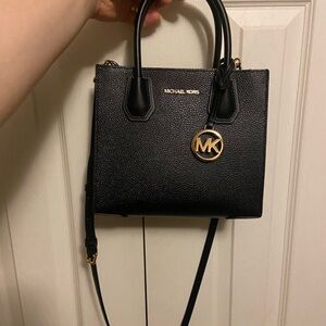 Michael Kors Black Bag with Gold Accents